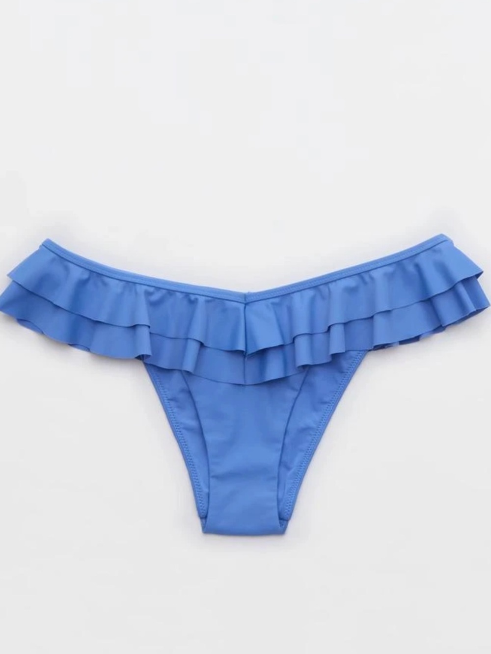 AERIE Blue Ruffle Bikini Bottoms